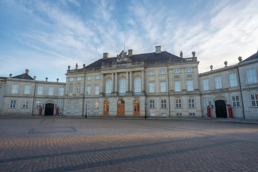 Amalienborg Palace Christian VII's Palace in Copenhagen Denmark, historic royal residence and popular tourist attraction