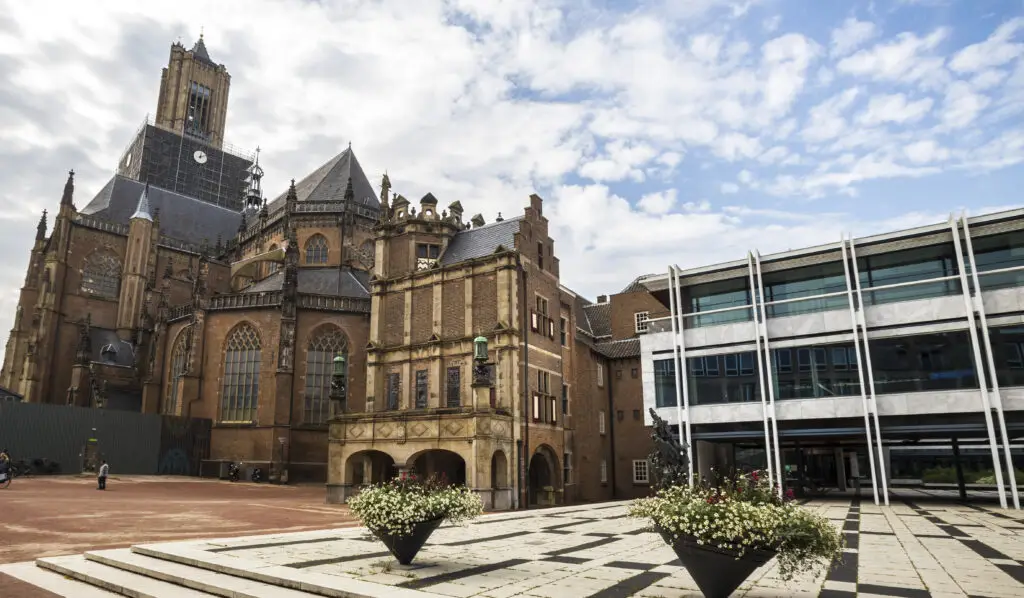 Historic architecture and modern buildings in the city center of Arnhem, Netherlands, showcasing Dutch heritage and urban culture for European private tours